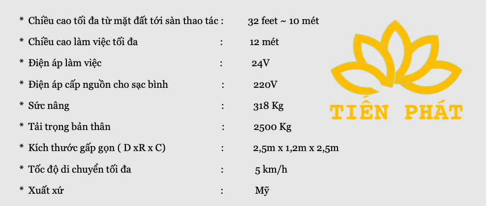 Thông số xe nâng người 12m JLG 3246 ES