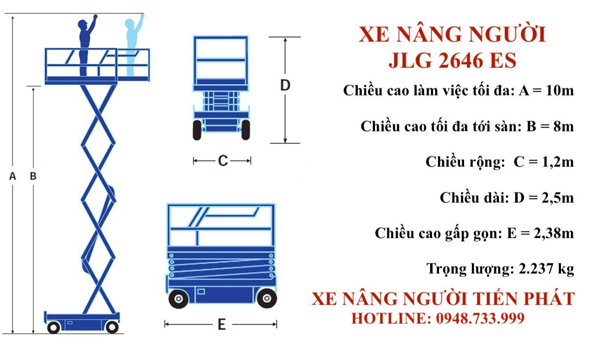 Cho thuê xe nâng người JLG 2646 ES