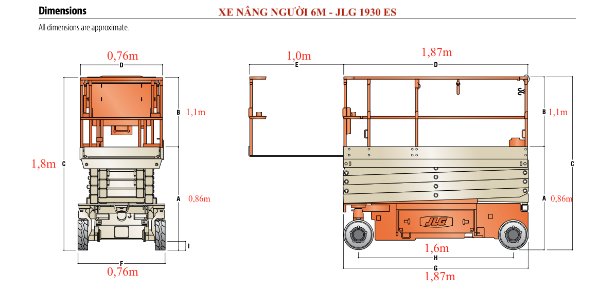 Xe nâng người JLG 1930 ES