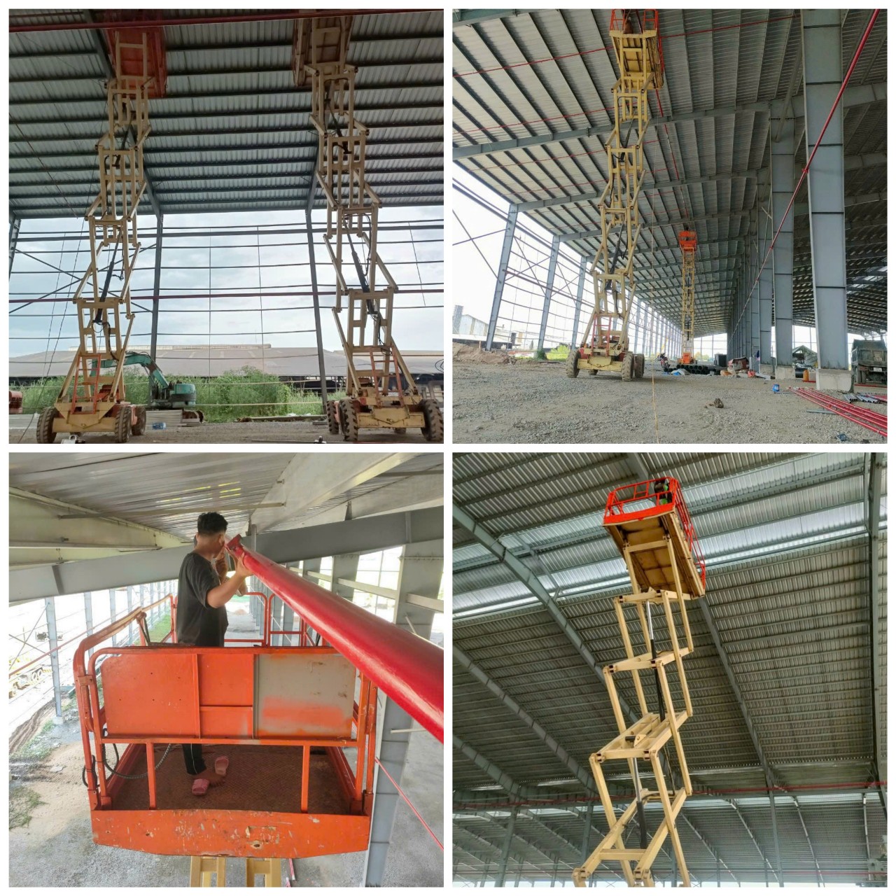 Xe nâng người thi công hệ thống PCCC