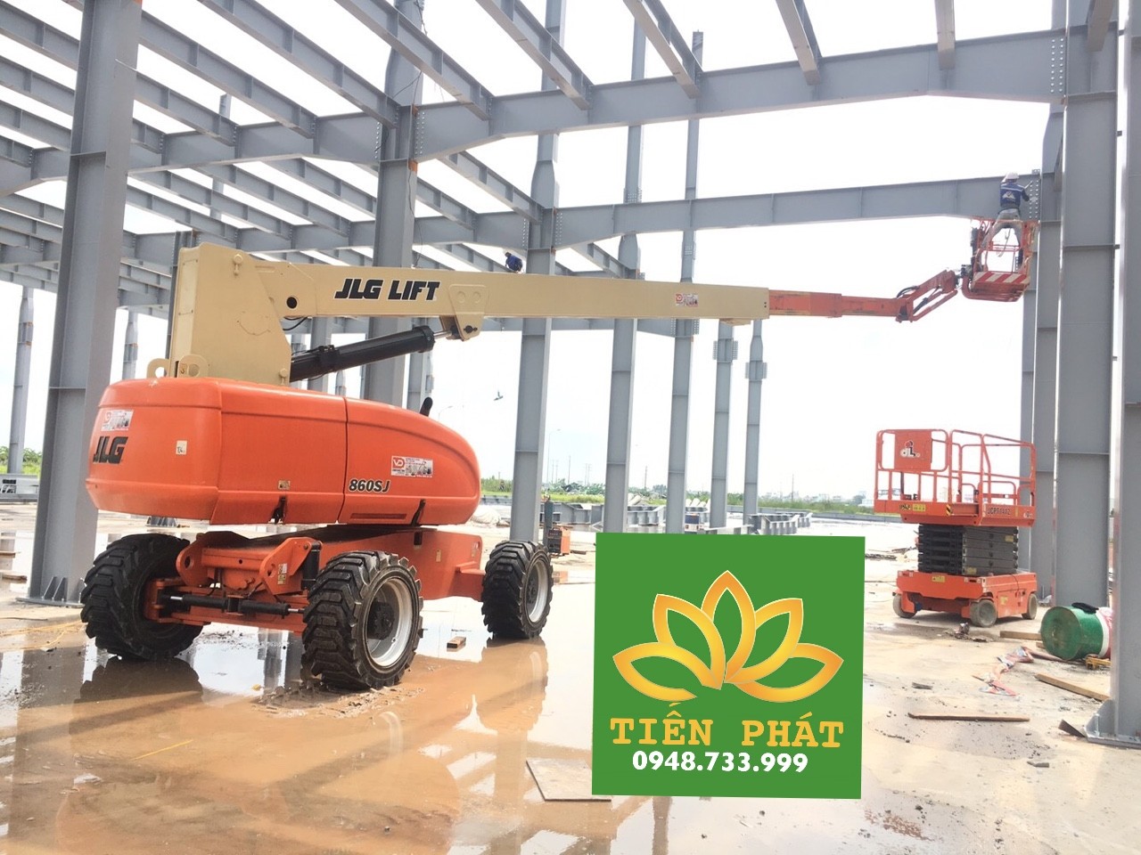 Cho thuê xe nâng người tại nhà máy SAILUN KCN Phước Đông, Tây Ninh