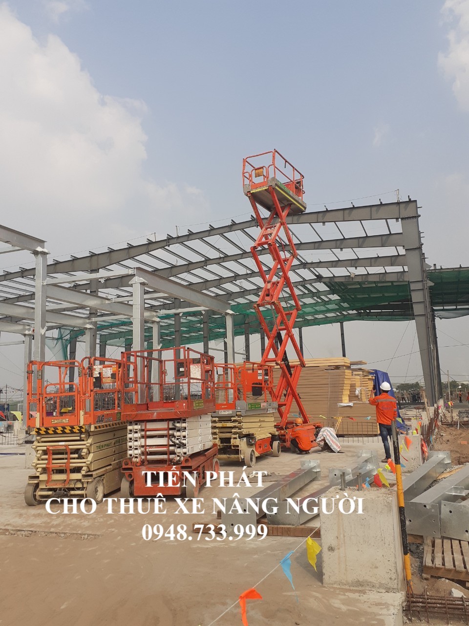 Cho thuê xe nâng người tại kcn Bình Long An Giang