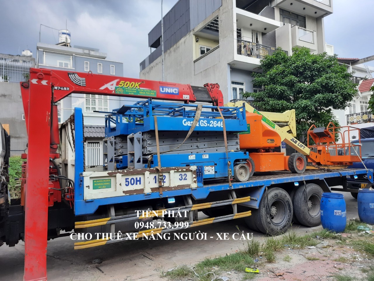 Cho thuê xe cẩu di dời hàng hóa thiết bị 0948733999